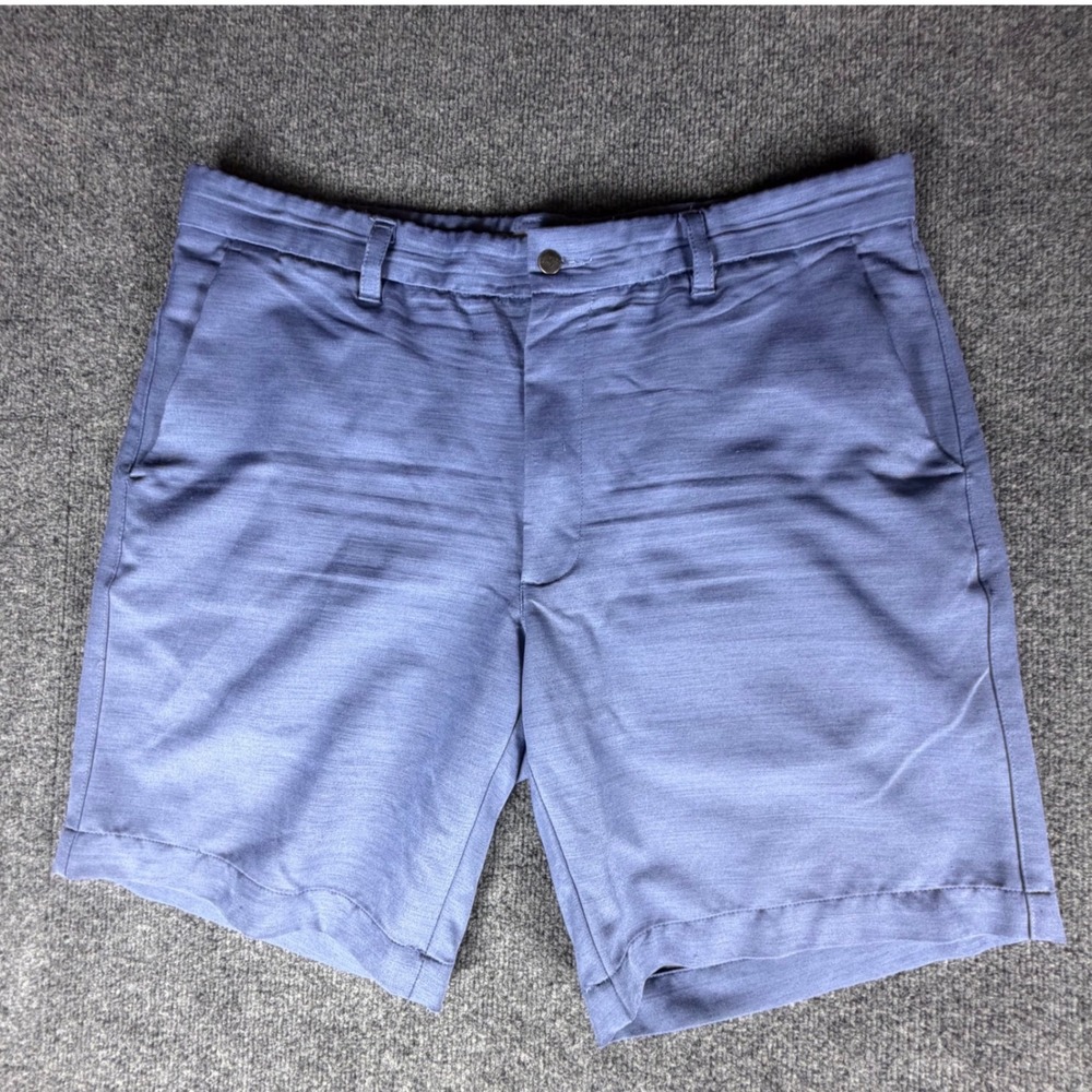 Callaway Golf Shorts Mens 36 Blue Heathered Performance Stretch Flat Front 9 In